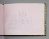 Pencil sketch of Kenwood, Albany, NY with pencil notations, "A B Tide[?] counter right / other …