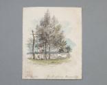 Watercolor sketch, "Geo. P. Morris, Undercliff".  Signed on the left side, "Davis del."  Image …