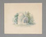 Watercolor sketch, "Shakspeer's [sic] temple at Garrick's house".  Image courtesy of the Frankl…
