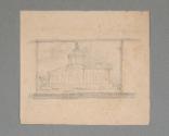 Pencil drawing of Indiana State Capitol building (verso of image 083).  Image courtesy of the F…