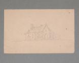 Pencil sketch of a house.  Image courtesy of the Franklin D. Roosevelt Presidential Library and…