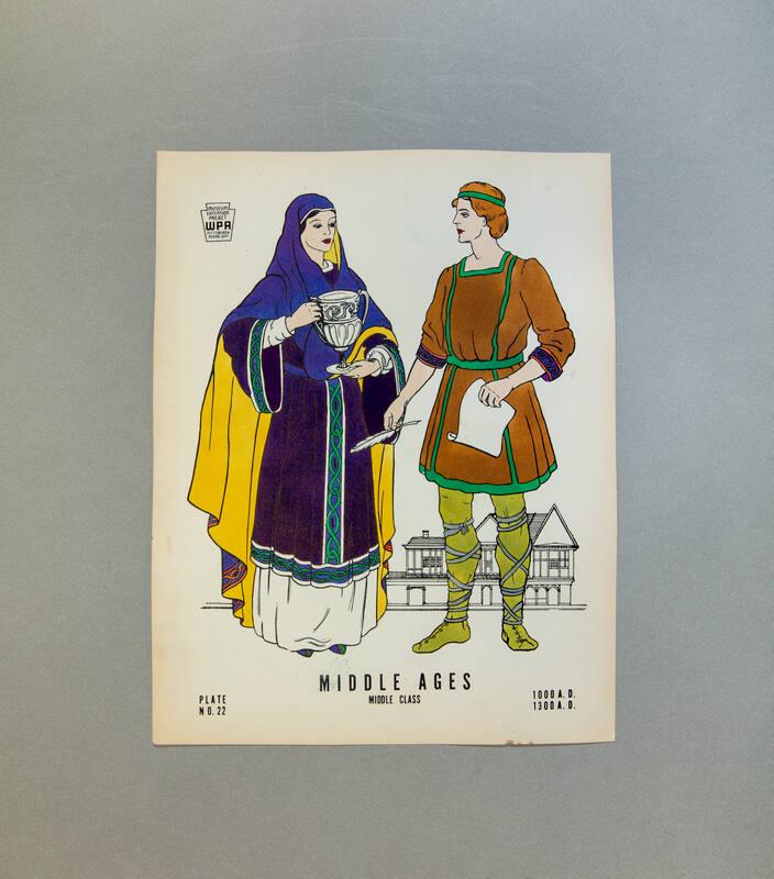 Development of Western Costume, Plate 22: Middle Ages Middle Class