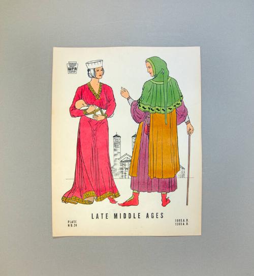 Development of Western Costume, Plate 24 Late Middle Ages Objetos