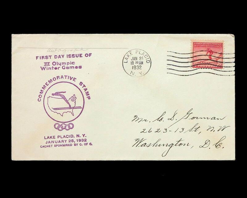 1932 Olympic Winter Games U.S. Commemorative Cover