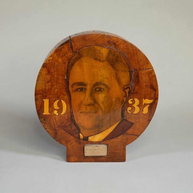 Inlaid Portraits of Franklin D. Roosevelt and Abraham Lincoln