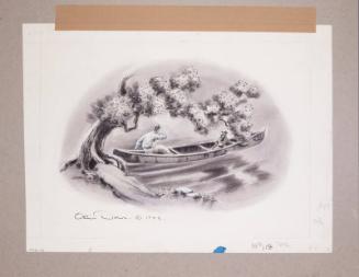 Illustration for Franklin Roosevelt at Hyde Park: FDR Canoeing on the Hudson