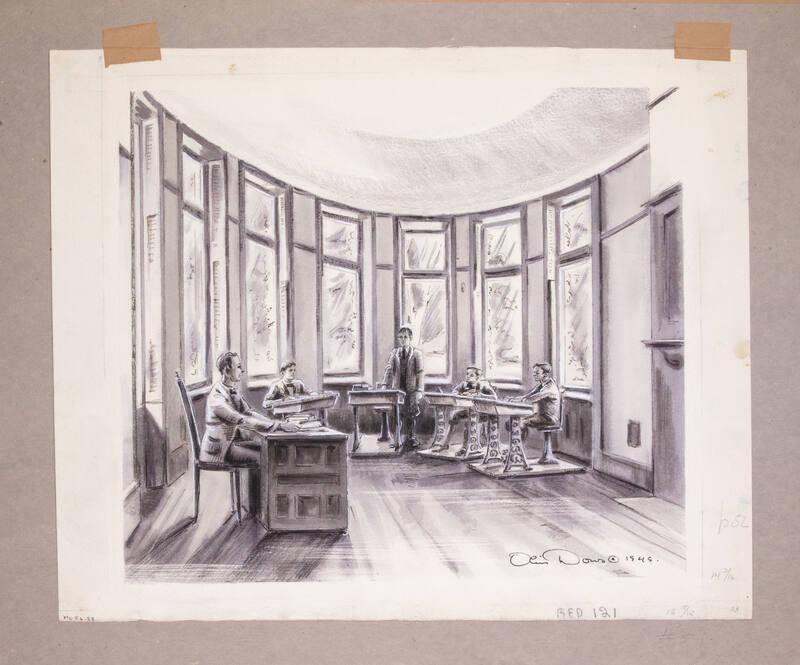 Illustration for Franklin Roosevelt at Hyde Park: FDR and Fellow Students in the Crumwold Schoolroom