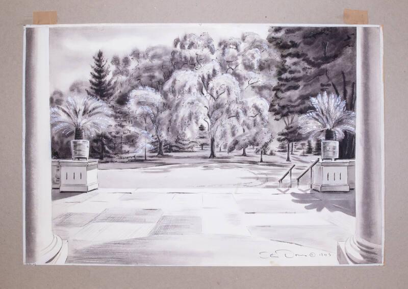 Illustration for Franklin Roosevelt at Hyde Park: View from the Portico