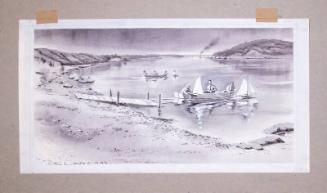 Illustration for Franklin Roosevelt at Hyde Park: FDR in a Rowboat on the River