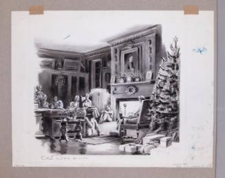 Illustration for Franklin Roosevelt at Hyde Park: F.D.R. Reading Dickens' 'Christmas Carol' to the Family