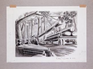 Illustration for Franklin Roosevelt at Hyde Park: F.D.R. and Sara Delano Roosevelt Watching Logging Operations