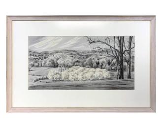 Illustration for Franklin Roosevelt at Hyde Park: Apple Orchard in Bloom
