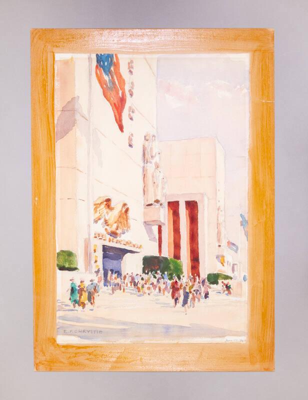Painting of 1939 New York World's Fair Federal Building