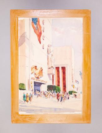 Painting of 1939 New York World's Fair Federal Building