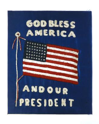 American Flag Needlework Picture