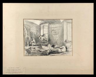 Guard Duty at U.S. Treasury: Sleeping Quarters with Man Ironing
