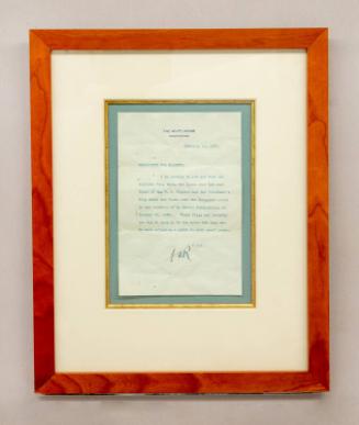 Memo Regarding 1937 Presidential Inauguration Flags