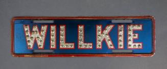 Willkie Campaign License Plate Attachment, 1940