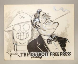Double Caricature Portrait of Theodore Roosevelt and Franklin Roosevelt