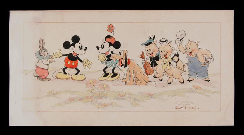 Painting of Scamper Rabbit Meeting Disney Characters