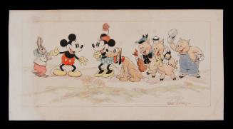Painting of Scamper Rabbit Meeting Disney Characters