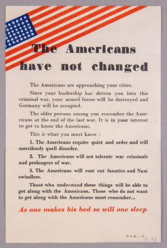 The Americans Have Not Changed