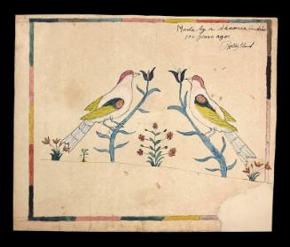 Watercolor of Birds and Flowers