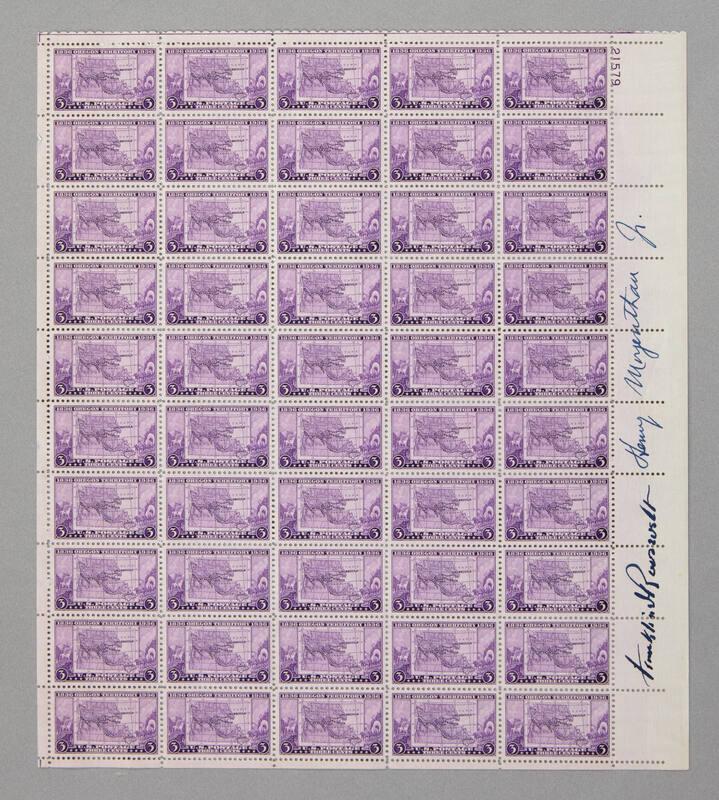 U.S. 1936 3¢ Oregon Territory Stamp Pane