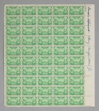 U.S. 1936 1¢  Army Stamp Pane