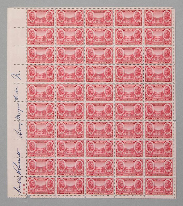 U.S. 1937 2¢  Army Stamp Pane