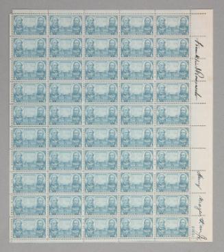U.S. 1937 4¢ Army Stamp Pane