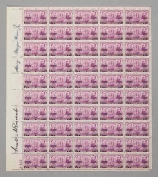 U.S. 1937 3¢ Navy Stamp Pane