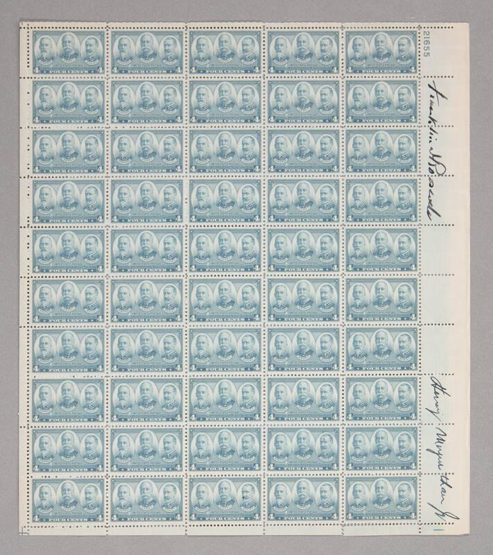 U.S. 1937 4¢ Navy Stamp Pane