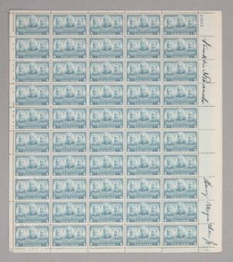 U.S. 1937 4¢ Navy Stamp Pane