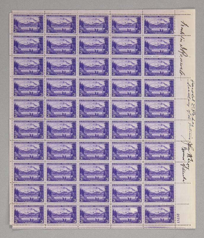 U.S. 1937 3¢ Alaska Stamp Pane