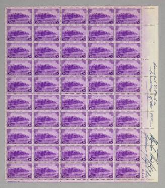 U.S. 1937 3¢ Puerto Rico Stamp Pane