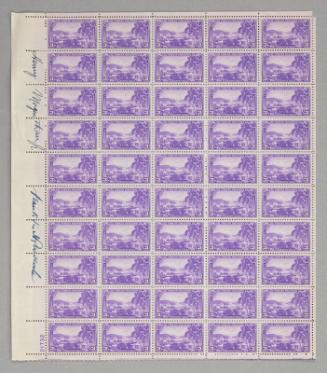 U.S. 1937 3¢ Virgin Islands Stamp Pane