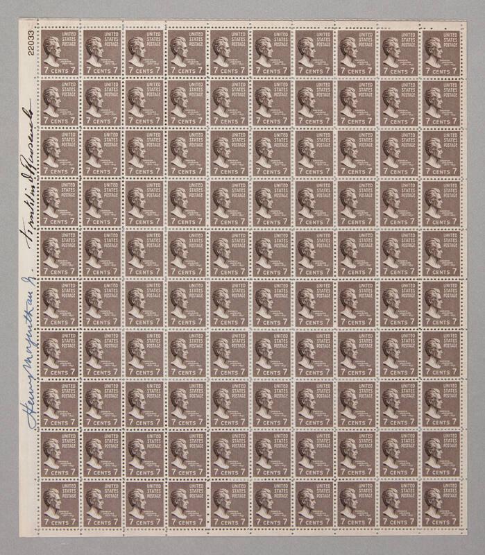 U.S. 1938 7¢ Presidential Series Andrew Jackson Stamp Pane