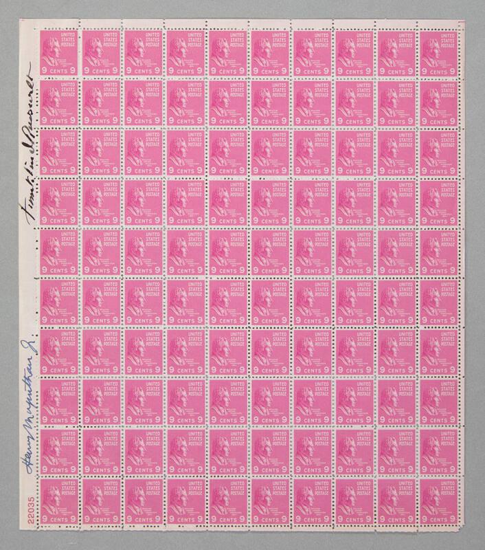 U.S. 1938 9¢ Presidential Series William Henry Harrison Stamp Pane