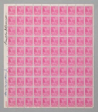 U.S. 1938 9¢ Presidential Series William Henry Harrison Stamp Pane