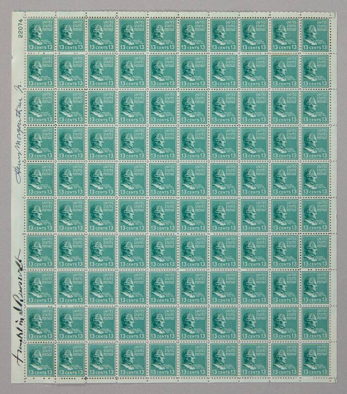 U.S. 1938 13¢ Presidential Series Millard Fillmore Stamp Pane