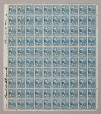 U.S. 1938 15¢ Presidential Series James Buchanan Stamp Pane