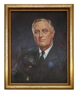 Portrait Painting of Franklin D. Roosevelt and Fala