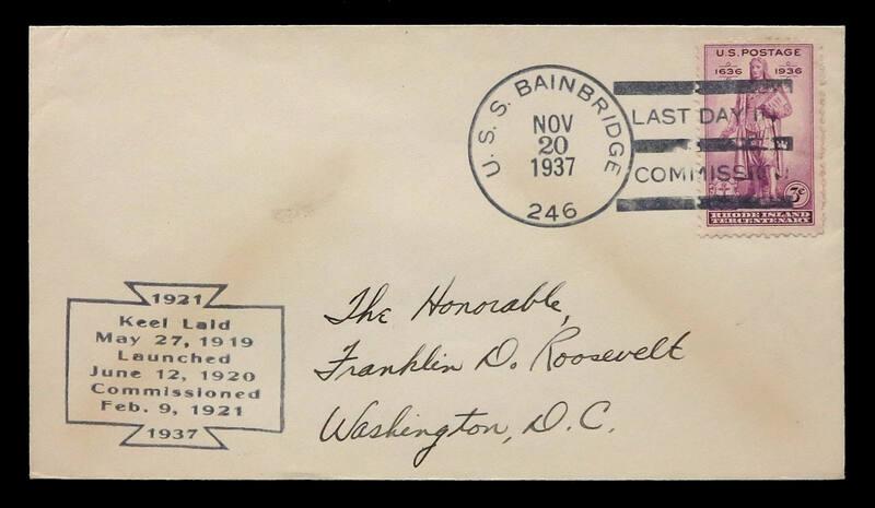 USS Bainbridge Decommissioning Commemorative Cover