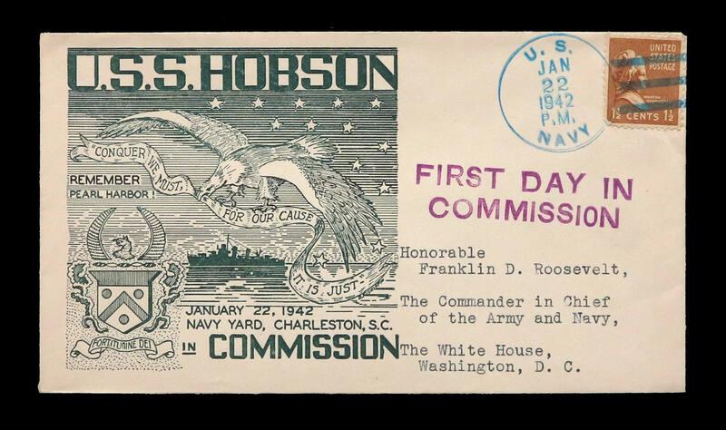 USS Hobson Commissioning Commemorative Cover