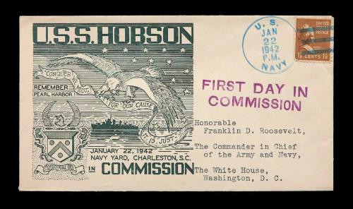 USS Hobson Commissioning Commemorative Cover