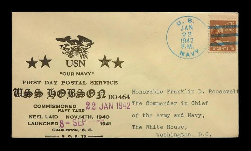 USS Hobson Commissioning Commemorative Cover