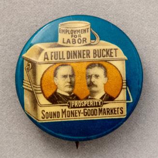 McKinley and Hobart Campaign Button, 1896