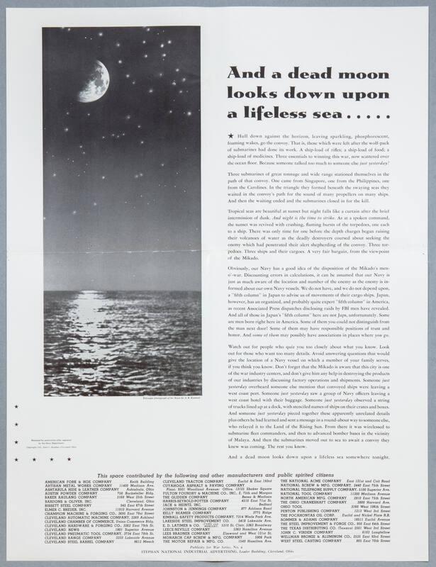 Publicity for War Series, No. 4: And a Dead Moon Looks Down Upon a Lifeless Sea . . . . .