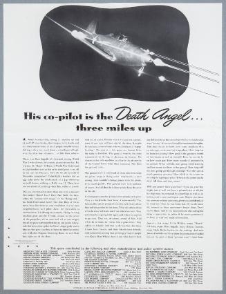 Publicity for War Series, No. 5: His Co-pilot Is the Death Angel Three Miles Up